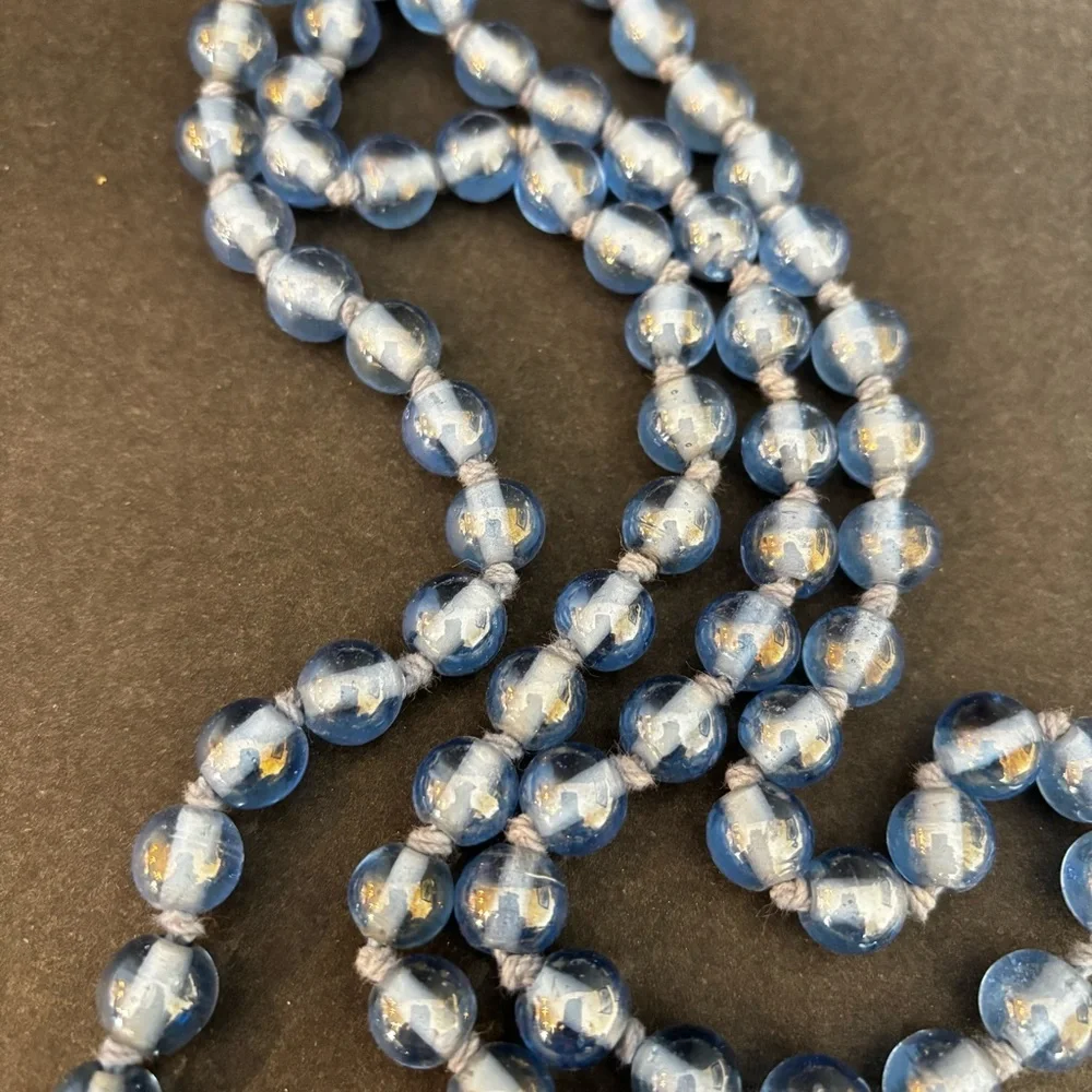 Blue Glass Curtain Tie Backs - Set of Five